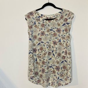 Pleione double pleat floral blouse